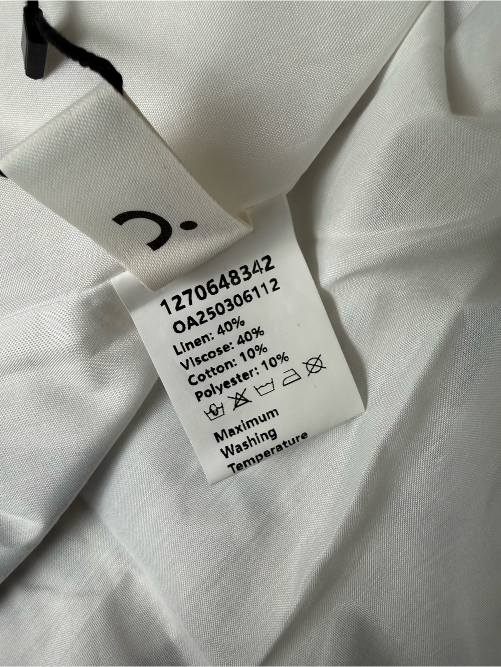 Commense Black Off White Linen Blend Maxi Dress Open Back Medium NWT - Picture 10 of 11